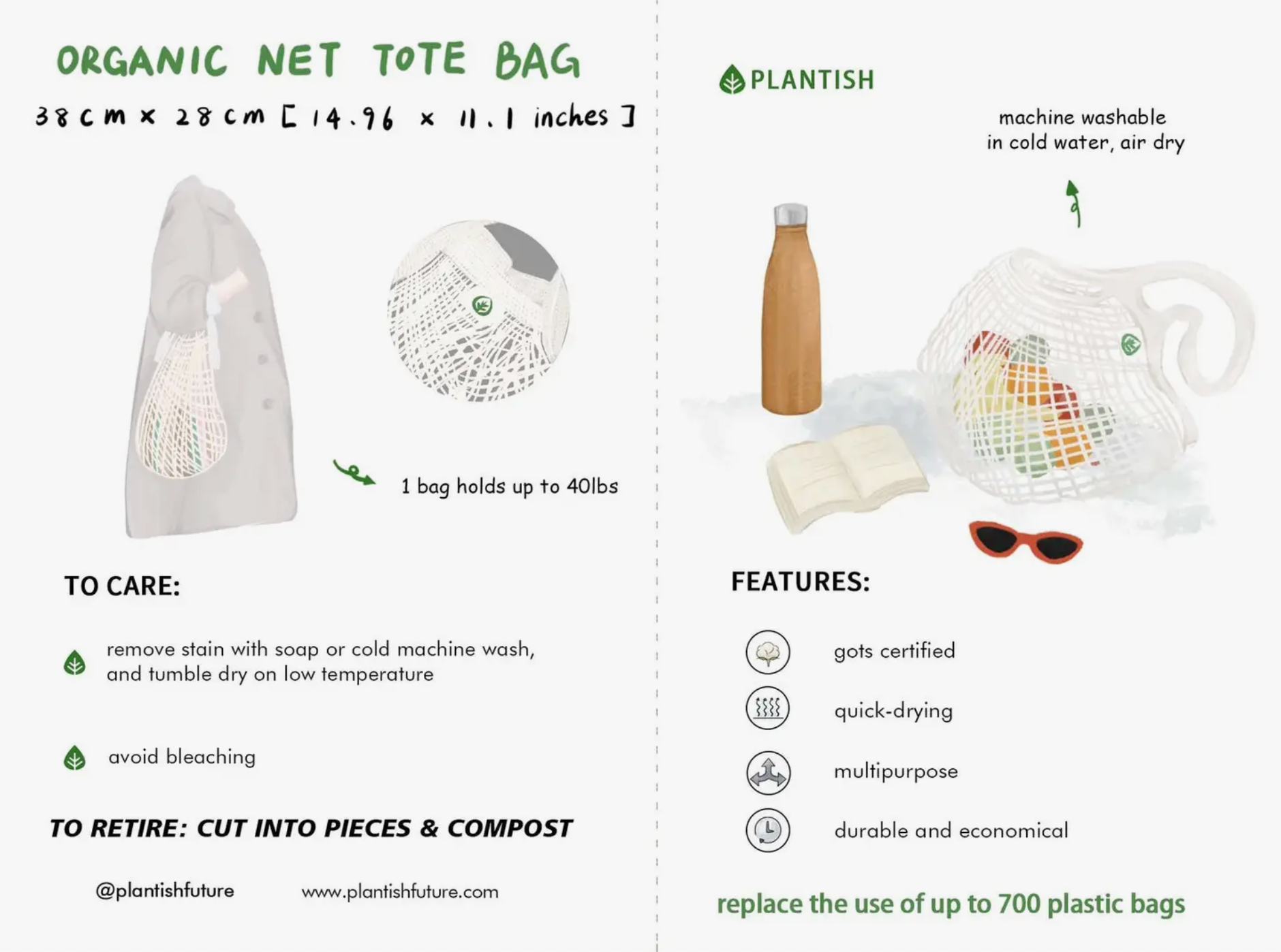 Organic Net Tote Bag – Plantish